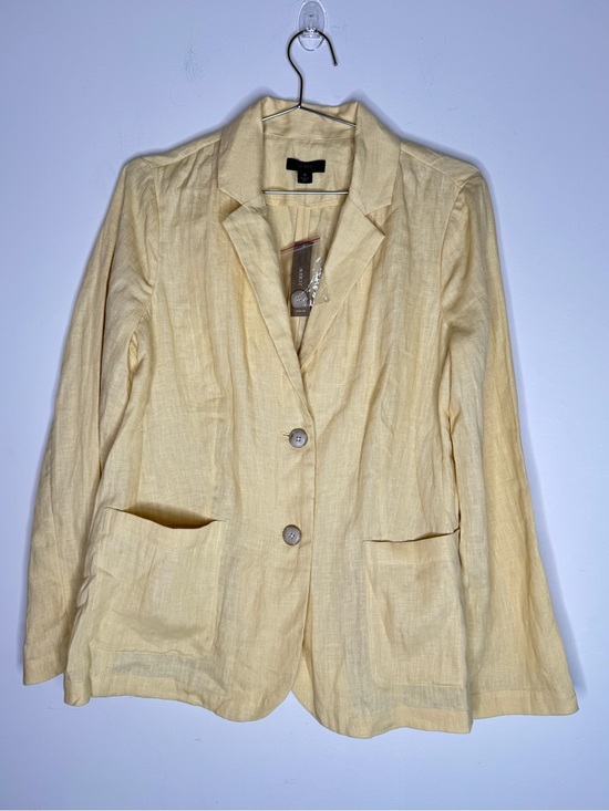 J. Crew Jackets & Blazers - J.Crew Unstructured Parke Blazer Womens Size 6 Linen Jacket V Neck Butter Yellow